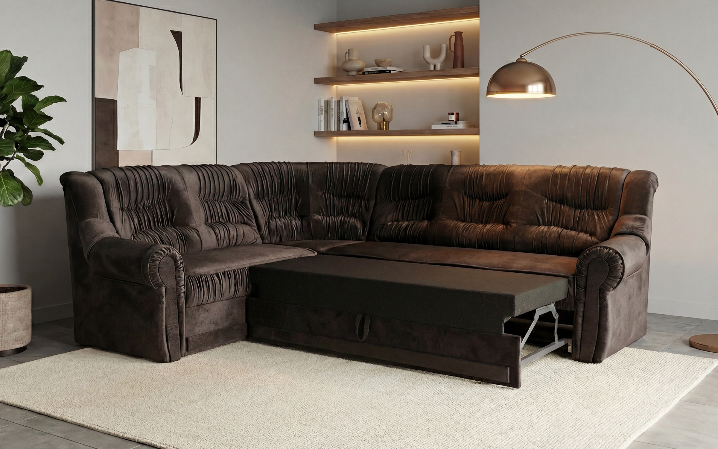 Living room corner Imperial, dark brown  3